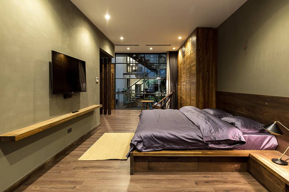 Nội thất phòng ngủ chủ yếu là nội thất gỗ 